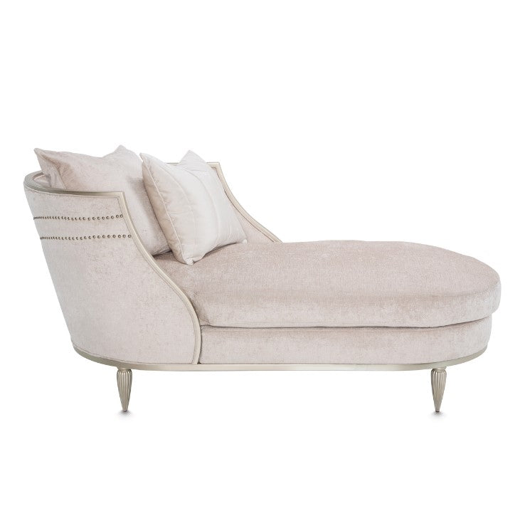 AICO London Place Chaise in Light Champagne